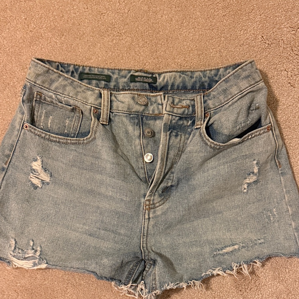 Wild Fable Distressed Light Blue Jean Shorts